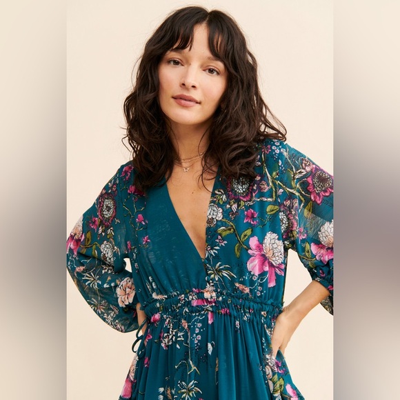 FREE PEOPLE CHERRY BLOSSOM MINI DRESS WITH SLEEVES SIZE XS - Picture 7 of 16